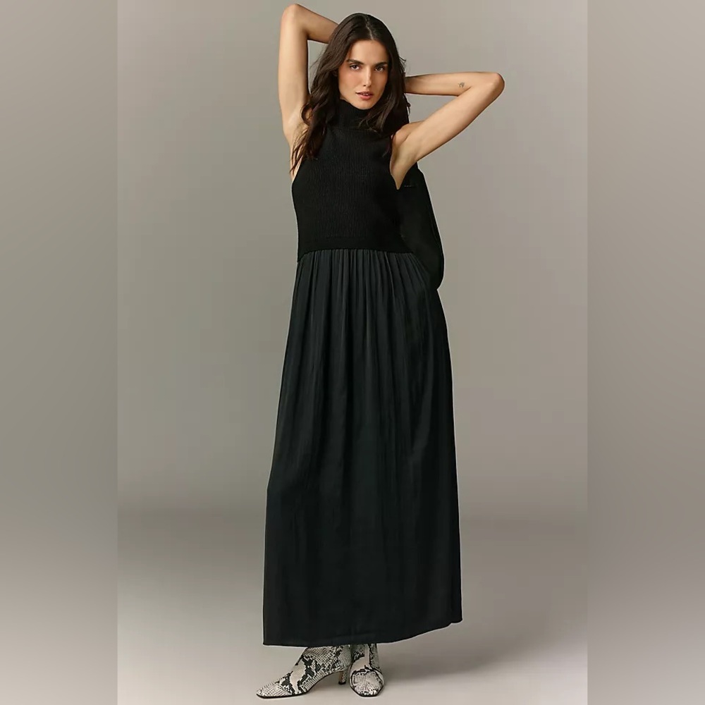 Anthropologie Thea Mockable Sleeveless MIDI Jumper Dress